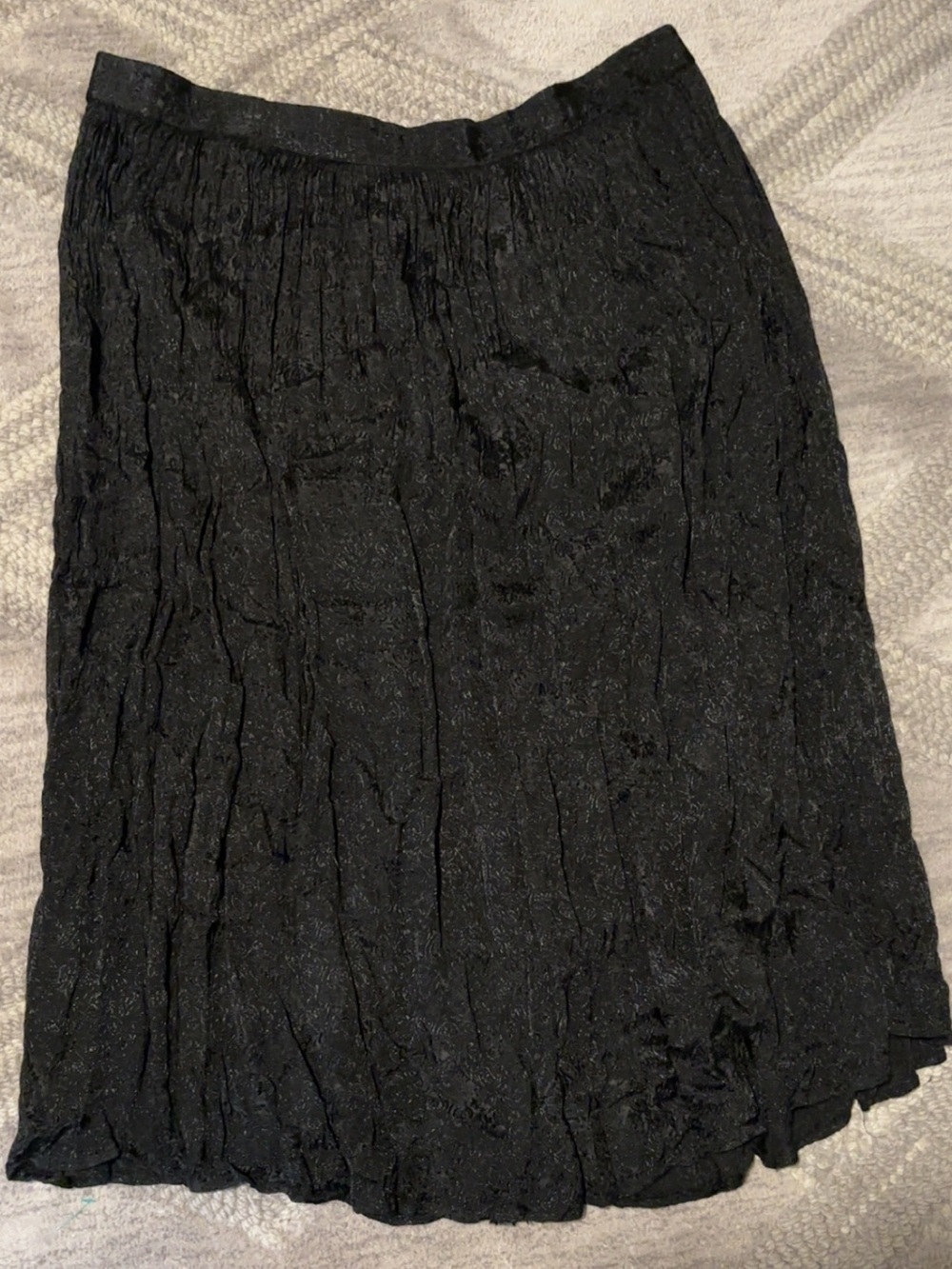 Vintage Just Class Alternative Whimsigoth black Textured Midi Skirt 2X